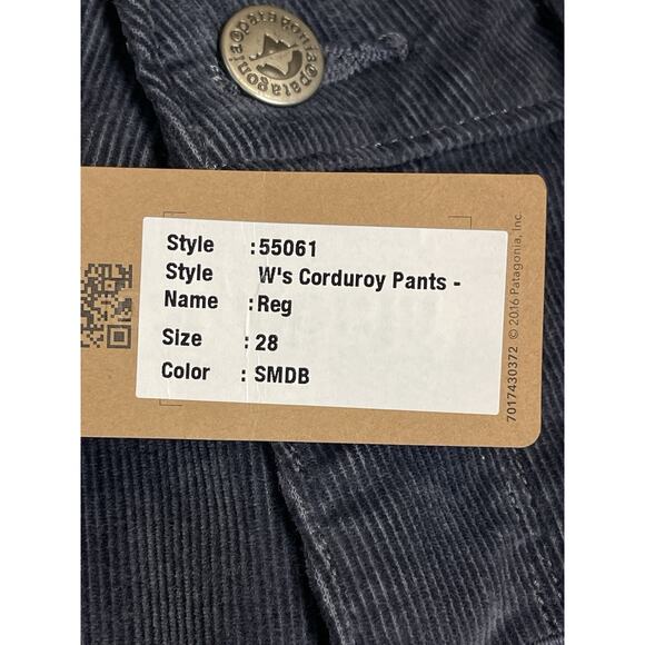 Patagonia‎ Pants Womens 28 Blue Corduroy Straight Leg 5 Pockets Stretch Regular - Picture 9 of 14